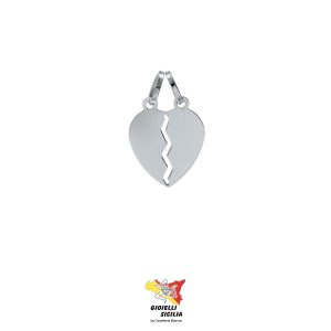 Ciondolo/Cuore UNISEX in Oro Bianco 18 Kt. 750°/oo - Art.  PN368CYB